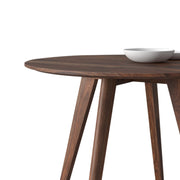 Round Sheesham Wood Dining Table with Tapered Legs